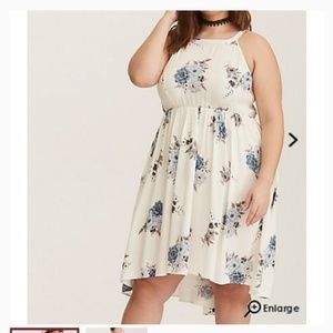 Torrid White Floral Dress High Low